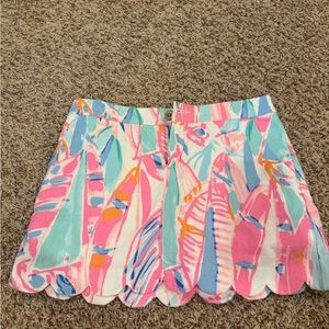 Lilly Pulitzer Colette Skort Leaf Print Skirt with Shorts